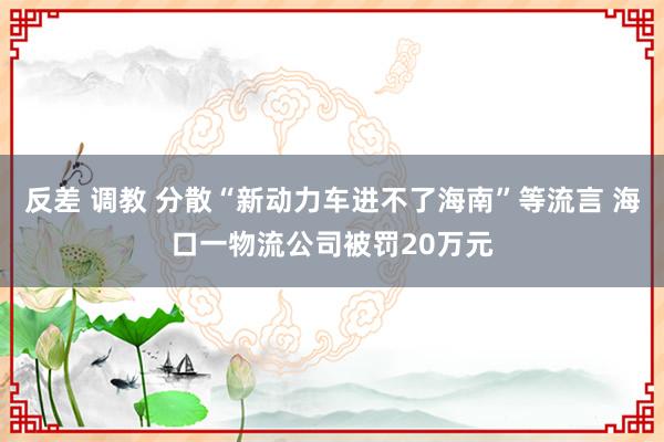 反差 调教 分散“新动力车进不了海南”等流言 海口一物流公司被罚20万元