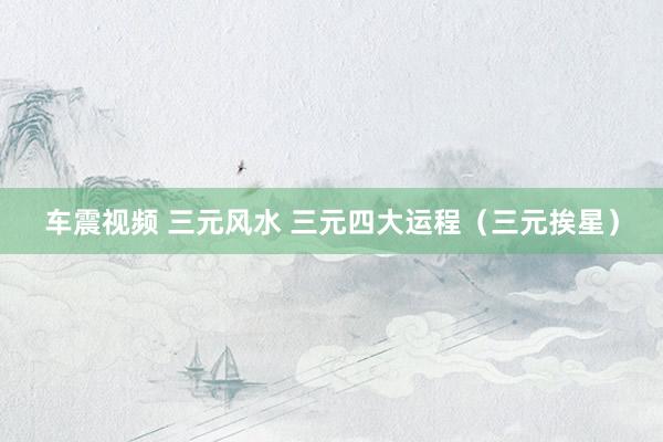 车震视频 三元风水 三元四大运程（三元挨星）